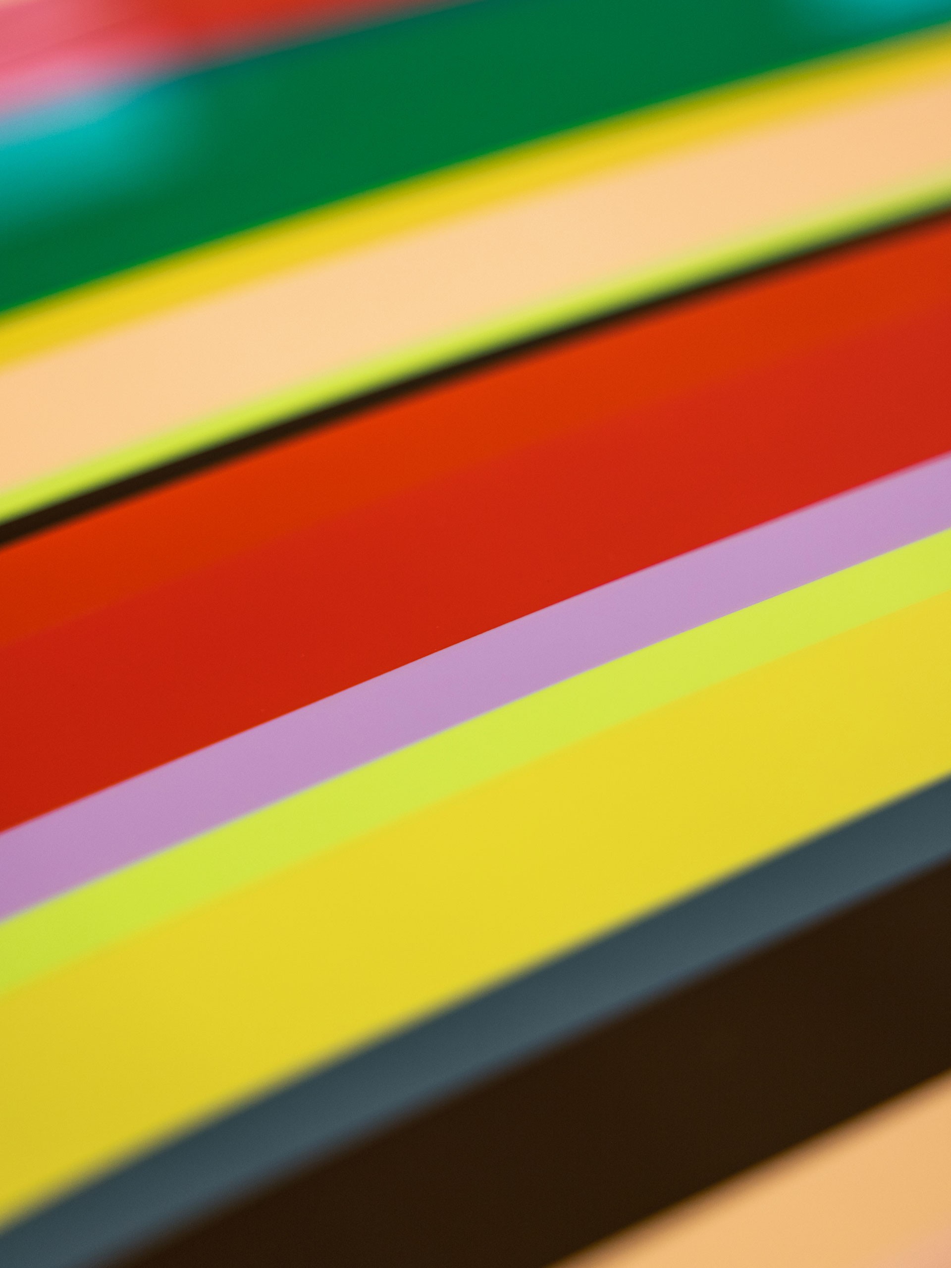 A close-up of the Mini Paul Smith’s striped paintwork.